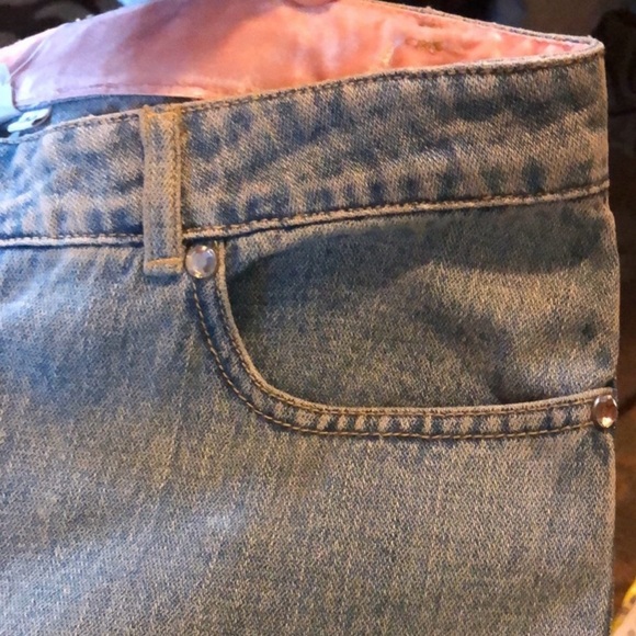 Dana Buchman Rhinestone Bow Blue Jeans - Picture 4 of 11